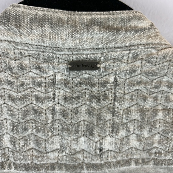 Sandwich Neutral Linen Open Front Longline Jacket Cardigan Size EU 36 Grey - Picture 16 of 16